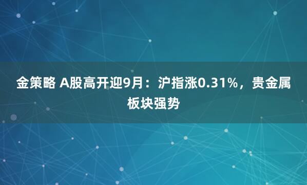 金策略 A股高开迎9月：沪指涨0.31%，贵金属板块强势